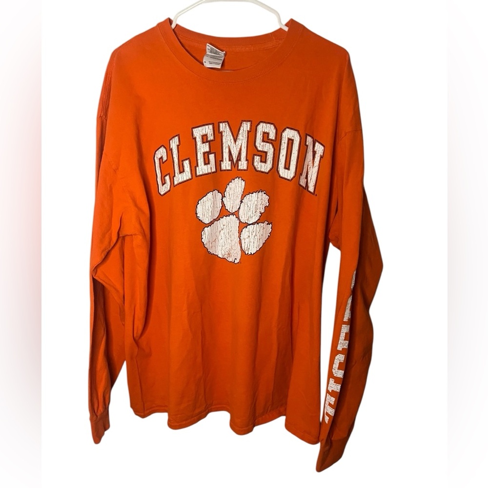 Gildan Orange Clemson Ultra Cotton Long Sleeve Shirt.
